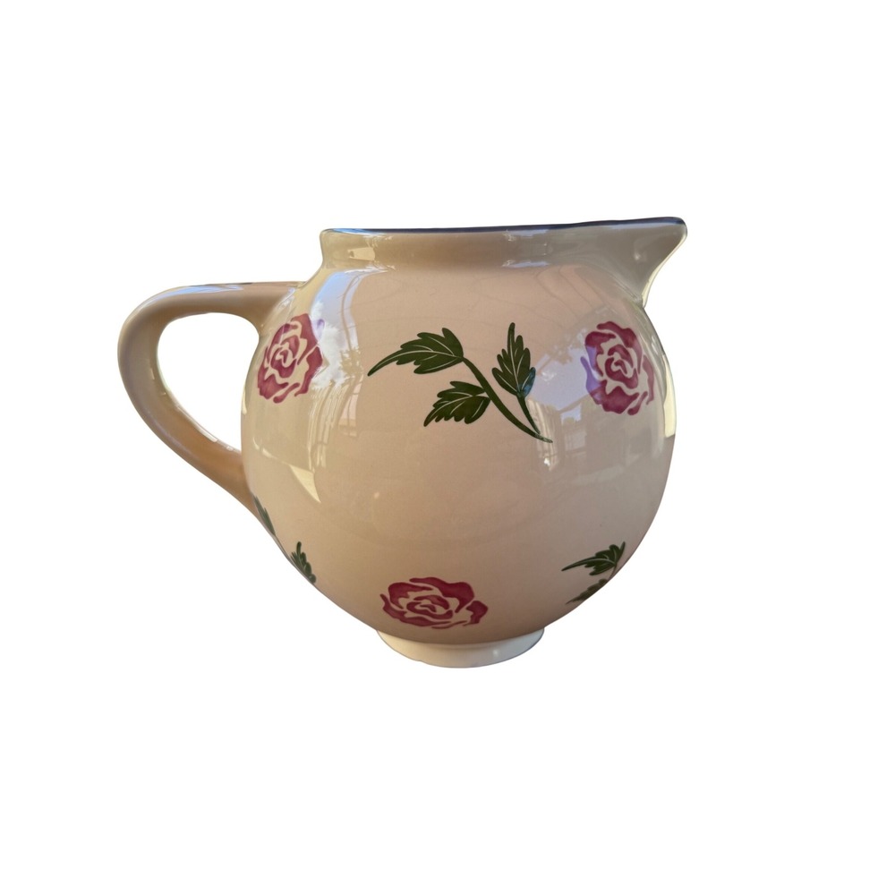 R.B. Bernarda Portugal Rose Floral Ceramic Pitcher Vintage Hand Painted 2649